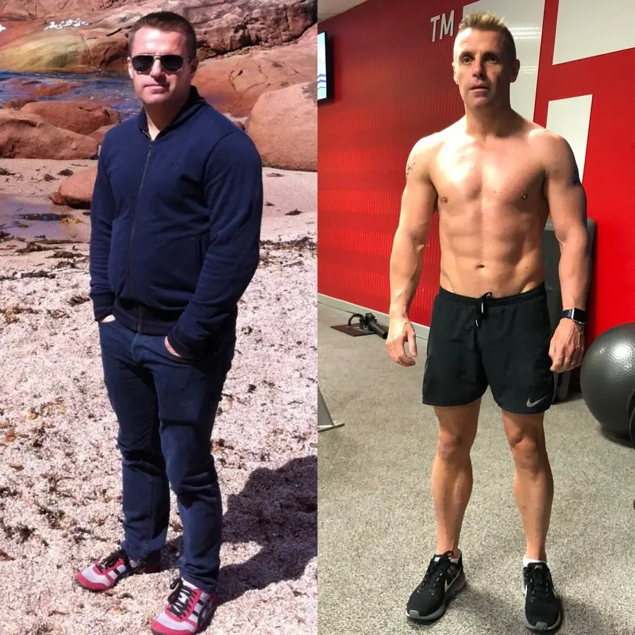 Before and after: client of Sydney Bespoke Trainer, Sydney CBD