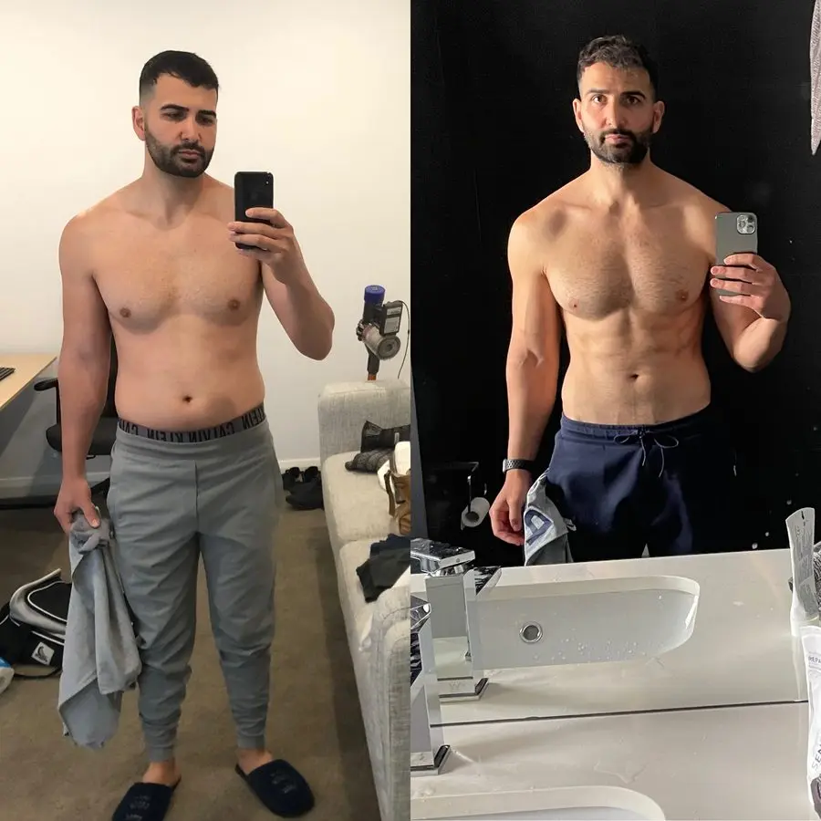 Before and after: client of Sydney Bespoke Trainer, Sydney CBD